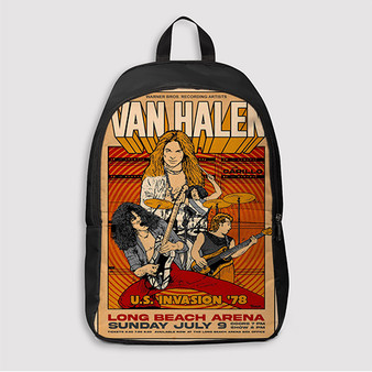 Pastele Van Halen Tour Custom Backpack Awesome Personalized School Bag Travel Bag Work Bag Laptop Lunch Office Book Waterproof Unisex Fabric Backpack