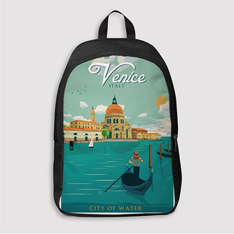 Pastele Venice Italy City Of Water Custom Backpack Awesome Personalized School Bag Travel Bag Work Bag Laptop Lunch Office Book Waterproof Unisex Fabric Backpack