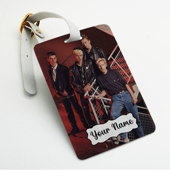 Pastele Depeche Mode 1985 Custom Luggage Tags Personalized Name PU Leather Luggage Tag With Strap Awesome Baggage Hanging Suitcase Bag Tags Name ID Labels Travel Bag Accessories