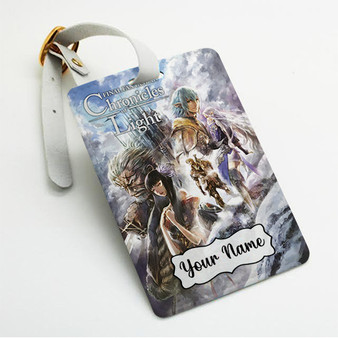Pastele Final Fantasy XIV Chronicles of Light Custom Luggage Tags Personalized Name PU Leather Luggage Tag With Strap Awesome Baggage Hanging Suitcase Bag Tags Name ID Labels Travel Bag Accessories