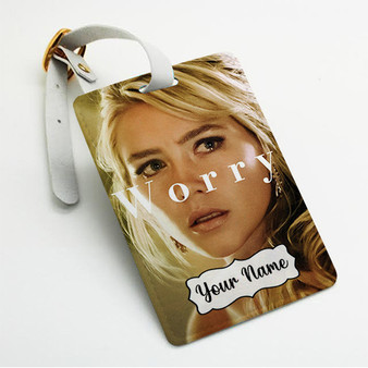 Pastele Florence Pugh Dont Worry Darling Custom Luggage Tags Personalized Name PU Leather Luggage Tag With Strap Awesome Baggage Hanging Suitcase Bag Tags Name ID Labels Travel Bag Accessories