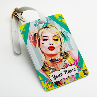 Pastele Harley Quinn jpeg Custom Luggage Tags Personalized Name PU Leather Luggage Tag With Strap Awesome Baggage Hanging Suitcase Bag Tags Name ID Labels Travel Bag Accessories