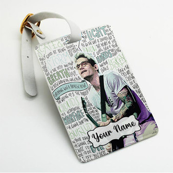 Pastele John Mayer Lyrics Custom Luggage Tags Personalized Name PU Leather Luggage Tag With Strap Awesome Baggage Hanging Suitcase Bag Tags Name ID Labels Travel Bag Accessories