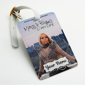 Pastele Mary J Blige My Life Custom Luggage Tags Personalized Name PU Leather Luggage Tag With Strap Awesome Baggage Hanging Suitcase Bag Tags Name ID Labels Travel Bag Accessories