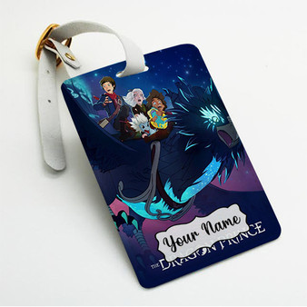 Pastele The Dragon Prince Custom Luggage Tags Personalized Name PU Leather Luggage Tag With Strap Awesome Baggage Hanging Suitcase Bag Tags Name ID Labels Travel Bag Accessories