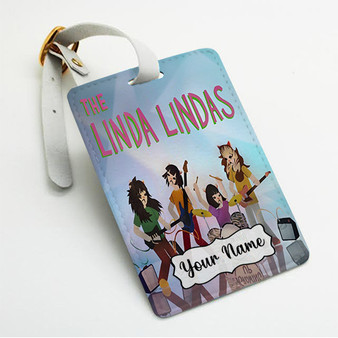 Pastele The Linda Lindas Growing Up Custom Luggage Tags Personalized Name PU Leather Luggage Tag With Strap Awesome Baggage Hanging Suitcase Bag Tags Name ID Labels Travel Bag Accessories