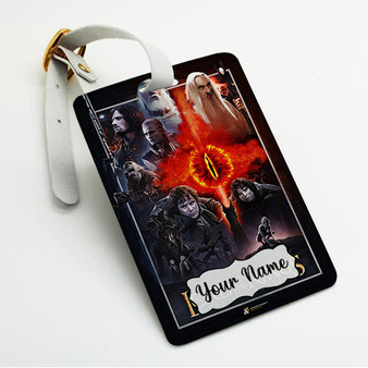 Pastele The Lord Of The Rings The Two Towers Custom Luggage Tags Personalized Name PU Leather Luggage Tag With Strap Awesome Baggage Hanging Suitcase Bag Tags Name ID Labels Travel Bag Accessories