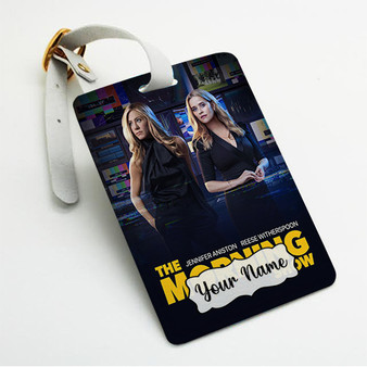 Pastele The Morning Show TV Series Custom Luggage Tags Personalized Name PU Leather Luggage Tag With Strap Awesome Baggage Hanging Suitcase Bag Tags Name ID Labels Travel Bag Accessories