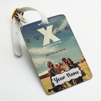 Pastele X Movie Ti West Custom Luggage Tags Personalized Name PU Leather Luggage Tag With Strap Awesome Baggage Hanging Suitcase Bag Tags Name ID Labels Travel Bag Accessories