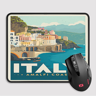 Pastele Amalfi Coast Italy Custom Mouse Pad Awesome Personalized Printed Computer Mouse Pad Desk Mat PC Computer Laptop Game keyboard Pad Premium Non Slip Rectangle Gaming Mouse Pad