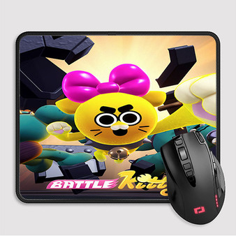 Pastele Battle Kitty Custom Mouse Pad Awesome Personalized Printed Computer Mouse Pad Desk Mat PC Computer Laptop Game keyboard Pad Premium Non Slip Rectangle Gaming Mouse Pad