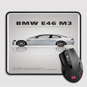 Pastele BMW E46 M3 Custom Mouse Pad Awesome Personalized Printed Computer Mouse Pad Desk Mat PC Computer Laptop Game keyboard Pad Premium Non Slip Rectangle Gaming Mouse Pad