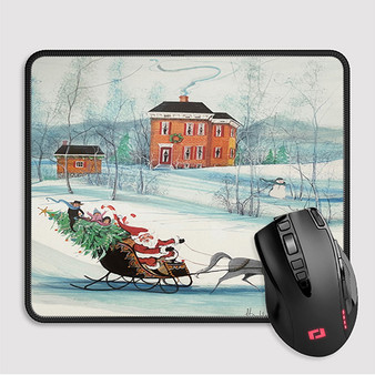 Pastele Christmas On The Farm P Buckley Moss jpeg Custom Mouse Pad Awesome Personalized Printed Computer Mouse Pad Desk Mat PC Computer Laptop Game keyboard Pad Premium Non Slip Rectangle Gaming Mouse Pad