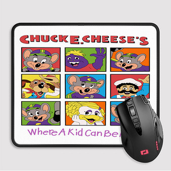 Pastele Chuck E Cheese Collage Custom Mouse Pad Awesome Personalized Printed Computer Mouse Pad Desk Mat PC Computer Laptop Game keyboard Pad Premium Non Slip Rectangle Gaming Mouse Pad