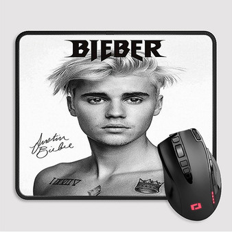 Pastele Justin Bieber Signed Custom Mouse Pad Awesome Personalized Printed Computer Mouse Pad Desk Mat PC Computer Laptop Game keyboard Pad Premium Non Slip Rectangle Gaming Mouse Pad