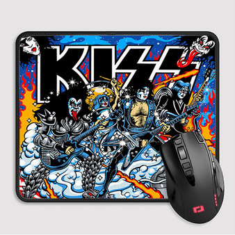 Pastele Kiss Band Custom Mouse Pad Awesome Personalized Printed Computer Mouse Pad Desk Mat PC Computer Laptop Game keyboard Pad Premium Non Slip Rectangle Gaming Mouse Pad
