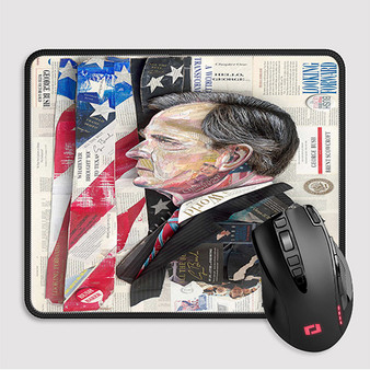 Pastele Qeorge W Bush Art Custom Mouse Pad Awesome Personalized Printed Computer Mouse Pad Desk Mat PC Computer Laptop Game keyboard Pad Premium Non Slip Rectangle Gaming Mouse Pad