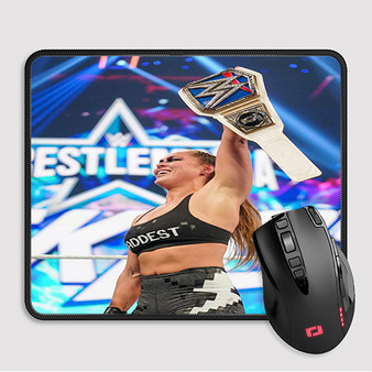 Pastele Ronda Rousey WWE Wrestle Mania Champion jpeg Custom Mouse Pad Awesome Personalized Printed Computer Mouse Pad Desk Mat PC Computer Laptop Game keyboard Pad Premium Non Slip Rectangle Gaming Mouse Pad