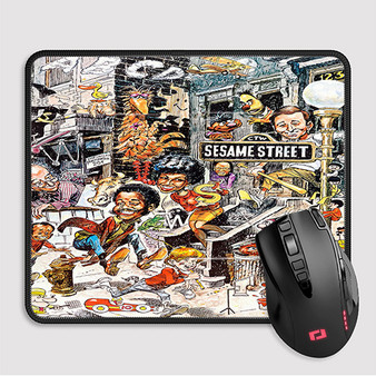 Pastele Sesame Street Art Poster Custom Mouse Pad Awesome Personalized Printed Computer Mouse Pad Desk Mat PC Computer Laptop Game keyboard Pad Premium Non Slip Rectangle Gaming Mouse Pad