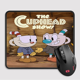 Pastele The Cuphead Show Cartoon Custom Mouse Pad Awesome Personalized Printed Computer Mouse Pad Desk Mat PC Computer Laptop Game keyboard Pad Premium Non Slip Rectangle Gaming Mouse Pad