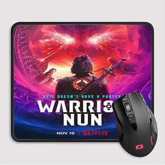 Pastele Warrior Nun Custom Mouse Pad Awesome Personalized Printed Computer Mouse Pad Desk Mat PC Computer Laptop Game keyboard Pad Premium Non Slip Rectangle Gaming Mouse Pad