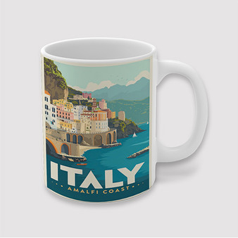 Pastele Amalfi Coast Italy Custom Ceramic Mug Awesome Personalized Printed 11oz 15oz 20oz Ceramic Cup Coffee Tea Milk Drink Bistro Wine Travel Party White Mugs With Grip Handle