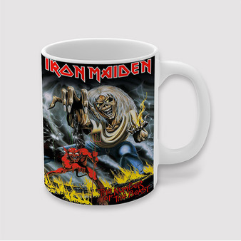 Pastele Iron Maiden The Number of The Beast Custom Ceramic Mug Awesome Personalized Printed 11oz 15oz 20oz Ceramic Cup Coffee Tea Milk Drink Bistro Wine Travel Party White Mugs With Grip Handle