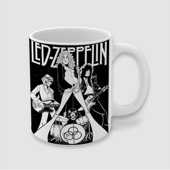 Pastele Led Zeppelin Black and White Custom Ceramic Mug Awesome Personalized Printed 11oz 15oz 20oz Ceramic Cup Coffee Tea Milk Drink Bistro Wine Travel Party White Mugs With Grip Handle