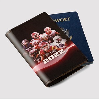 Pastele Atlanta Falcons NFL 2022 Squad Custom Passport Wallet Case With Credit Card Holder Awesome Personalized PU Leather Travel Trip Vacation Baggage Cover