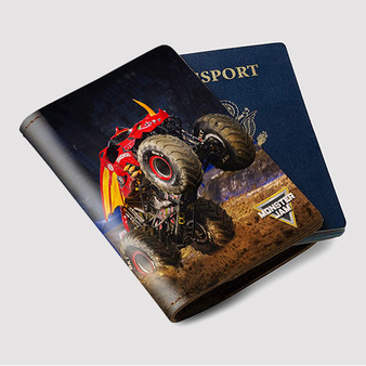 Pastele Bakugan Dragonoid Monster Truck Custom Passport Wallet Case With Credit Card Holder Awesome Personalized PU Leather Travel Trip Vacation Baggage Cover