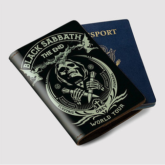 Pastele Black Sabbath The End World Tour Custom Passport Wallet Case With Credit Card Holder Awesome Personalized PU Leather Travel Trip Vacation Baggage Cover