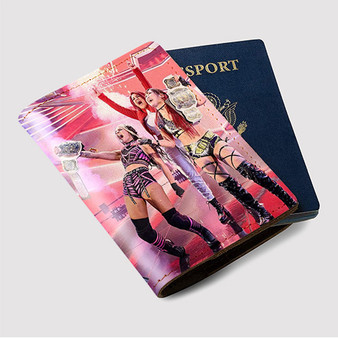 Pastele Damage CTRL WWE Wrestle Mania Custom Passport Wallet Case With Credit Card Holder Awesome Personalized PU Leather Travel Trip Vacation Baggage Cover