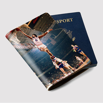 Pastele Dr J Dunk Custom Passport Wallet Case With Credit Card Holder Awesome Personalized PU Leather Travel Trip Vacation Baggage Cover