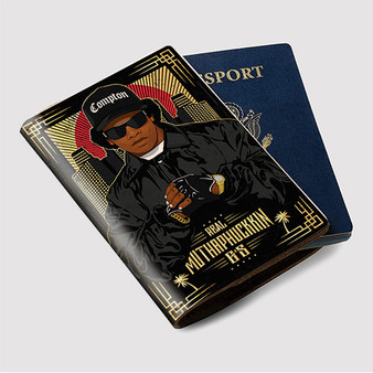 Pastele Eazy E Real Muthaphuckkin Custom Passport Wallet Case With Credit Card Holder Awesome Personalized PU Leather Travel Trip Vacation Baggage Cover