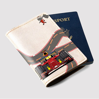 Pastele F1 Grand Prix Racing Custom Passport Wallet Case With Credit Card Holder Awesome Personalized PU Leather Travel Trip Vacation Baggage Cover