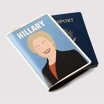 Pastele Hillary Clinton Custom Passport Wallet Case With Credit Card Holder Awesome Personalized PU Leather Travel Trip Vacation Baggage Cover