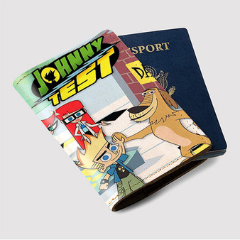 Pastele Johnny Test Custom Passport Wallet Case With Credit Card Holder Awesome Personalized PU Leather Travel Trip Vacation Baggage Cover