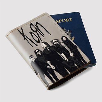 Pastele Korn Band Art Poster Custom Passport Wallet Case With Credit Card Holder Awesome Personalized PU Leather Travel Trip Vacation Baggage Cover