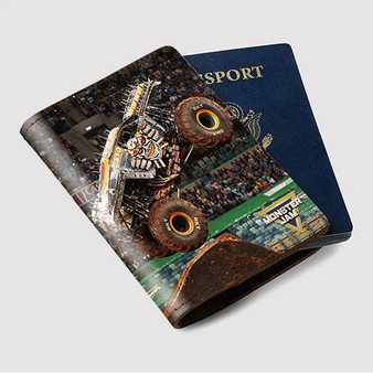 Pastele Max D Monster Truck Custom Passport Wallet Case With Credit Card Holder Awesome Personalized PU Leather Travel Trip Vacation Baggage Cover
