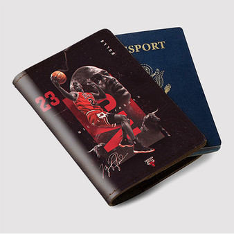Pastele Michael Jordan Chicago Bulls Custom Passport Wallet Case With Credit Card Holder Awesome Personalized PU Leather Travel Trip Vacation Baggage Cover