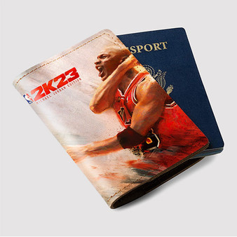 Pastele NBA 2k23 Michael Jordan Custom Passport Wallet Case With Credit Card Holder Awesome Personalized PU Leather Travel Trip Vacation Baggage Cover
