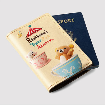 Pastele Rilakkuma s Theme Park Adventure Custom Passport Wallet Case With Credit Card Holder Awesome Personalized PU Leather Travel Trip Vacation Baggage Cover
