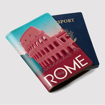 Pastele Rome Italy Custom Passport Wallet Case With Credit Card Holder Awesome Personalized PU Leather Travel Trip Vacation Baggage Cover