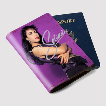 Pastele Selena Quintanilla Custom Passport Wallet Case With Credit Card Holder Awesome Personalized PU Leather Travel Trip Vacation Baggage Cover