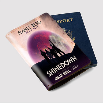 Pastele Shinedown Planet Zero Custom Passport Wallet Case With Credit Card Holder Awesome Personalized PU Leather Travel Trip Vacation Baggage Cover