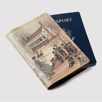 Pastele Storyteller P Buckley Moss jpeg Custom Passport Wallet Case With Credit Card Holder Awesome Personalized PU Leather Travel Trip Vacation Baggage Cover
