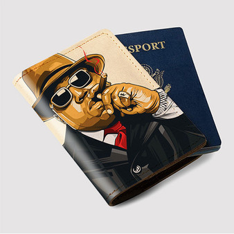 Pastele The Notorious BIG Custom Passport Wallet Case With Credit Card Holder Awesome Personalized PU Leather Travel Trip Vacation Baggage Cover