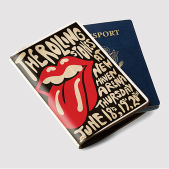 Pastele The Rolling Stones New Haven Arena Custom Passport Wallet Case With Credit Card Holder Awesome Personalized PU Leather Travel Trip Vacation Baggage Cover