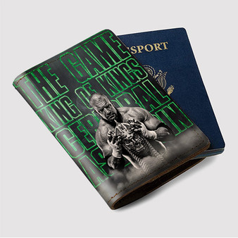 Pastele Triple H King of Kings Custom Passport Wallet Case With Credit Card Holder Awesome Personalized PU Leather Travel Trip Vacation Baggage Cover