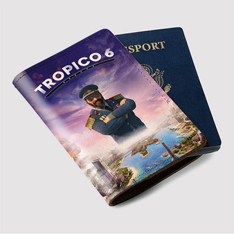 Pastele Tropico 6 Custom Passport Wallet Case With Credit Card Holder Awesome Personalized PU Leather Travel Trip Vacation Baggage Cover